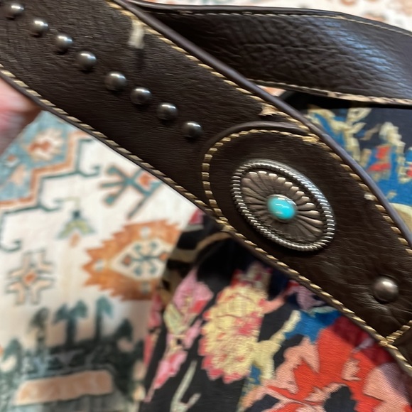 Montana west wicked cool western fringe bag tapestry southwest conchos - Picture 3 of 3